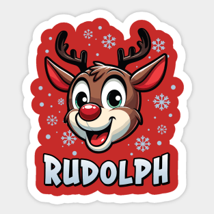 Santa’s Reindeer Rudolph Xmas Group Costume Sticker